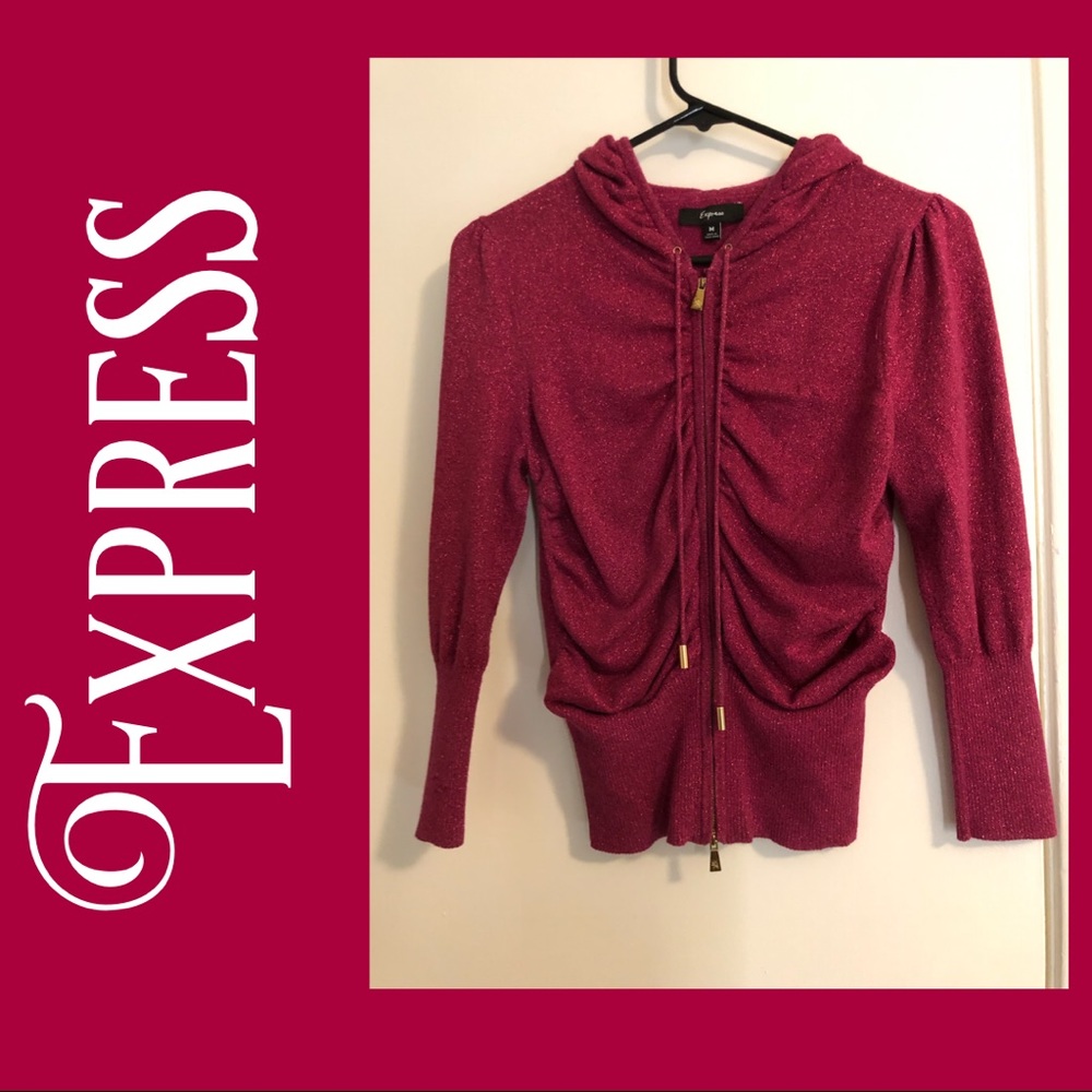 3/$15 Express double zipper sparkly hoodie